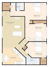  Floor Plan Three Bedroom Two Bath