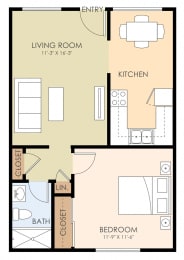  Floor Plan One Bedroom One Bath