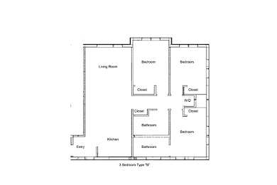  Floor Plan Three Bed Two Bath