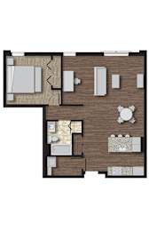  Floor Plan D2 (1+Open Den)