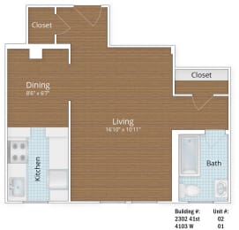STUDIO 491 SQFT at Park Crest Apartments, Washington, DC