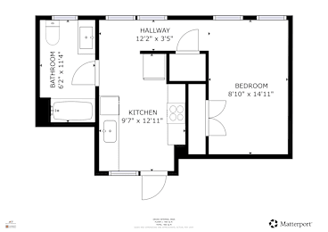  Floor Plan Studio, 1 Bathroom