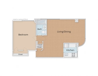 2100 Connecticut Apartments Washington DC Large One Bedroom Floor Plan