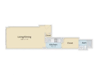 Palisades apartments in Logan Circle, Washington DC Large Studio floor plan