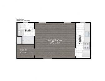 The August renovated apartments studio floor plan Dupont Circle Washington DC  at August, Washington, Washington