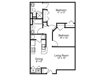  Floor Plan 2-BR Garden