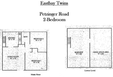 Floor Plan  2Bed- 1Bath- Twin Single- Columbus- Eastbay Twins