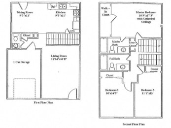 Floor Plan  3 Bed- 2.5Bath- Townhome- Reynoldsburg- Hughey Square