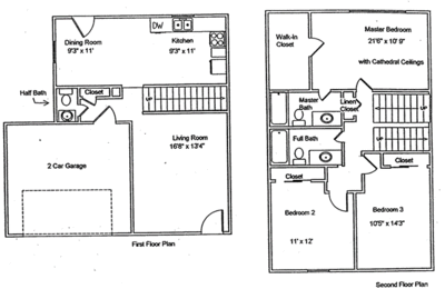 Floor Plan  3Bed- 2.5Bath- Townhome - Pickerington- Milnor Road