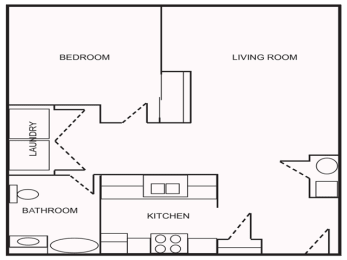 Floor Plan  One Bedroom Floor Plan at Hendricks Pointe Apts, Shelbyville, IN