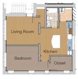  Floor Plan one bedroom