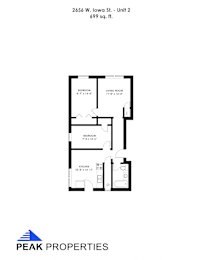  Floor Plan 2 Bedroom - 1 Bathroom