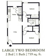 Floor Plan  2 Bedroom 1 Bath