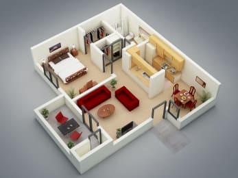 The Refuge Floor Plan at Mission Sierra Apartments, Union City, CA, 94587