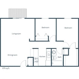 Deer Park Apartments in Hutchinson, MN | Two Bedroom Floor Plan C