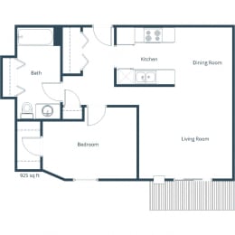Dellwood Estates Apartments in Anoka, MN | One Bedroom Floor Plan C