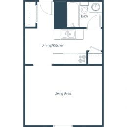 Spring Apartments | Efficiency Floor Plan