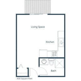 Montreal Courts Apartments in Little Canada, MN | Efficiency Floor Plan