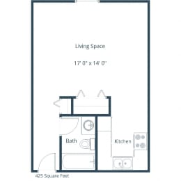 Mason Apartments | Efficiency Floor Plan