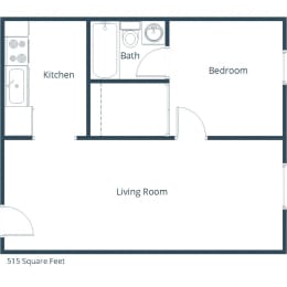 Mason Apartments | One Bedroom Floor Plan A