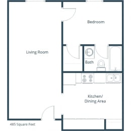 Mason Apartments | One Bedroom Floor Plan B