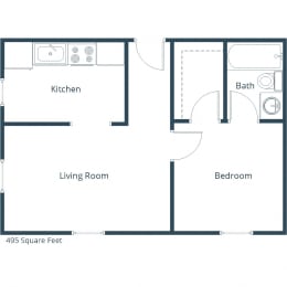 Mason Apartments | One Bedroom Floor Plan C