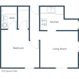 Mason Apartments | One Bedroom Floor Plan E