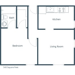 Mason Apartments | One Bedroom Floor Plan F