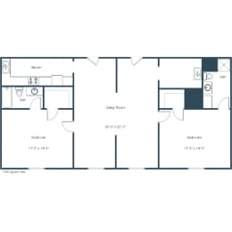 Mason Apartments | Two Bedroom Floor Plan