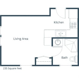 Norma Apartments | Efficiency Floor Plan