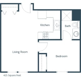 Norma Apartments | One Bedroom Floor Plan D