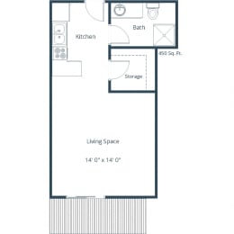 Stonebridge Apartments | Efficiency Floor Plan A