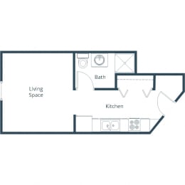 Stonebridge Apartments | Efficiency Floor Plan B