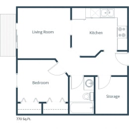 Stonebridge Apartments | One Bedroom Floor Plan C