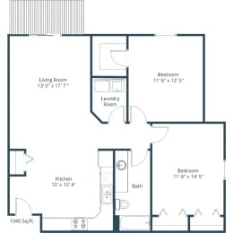 Stonebridge Apartments | Two Bedroom Floor Plan C