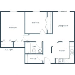 Stonebridge Apartments | Two Bedroom Floor Plan G
