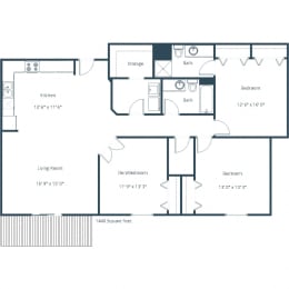 Stonebridge Apartments | Three Bedroom Floor Plan A