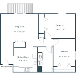 Bridgeport Apartments | Two Bedroom Floor Plan C