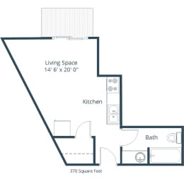 South Point Apartments | Efficiency Floor Plan