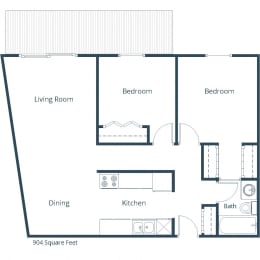 South Point Apartments | Two Bedroom Floor Plan