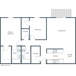 Brandon Apartments | Two Bedroom Floor Plan