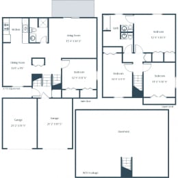 2173 Square-Feet Four Bedroom - Plan 42A Floor Plan at Stony Brook, Nebraska