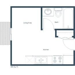 Parkside Apartments | Efficiency Floor Plan