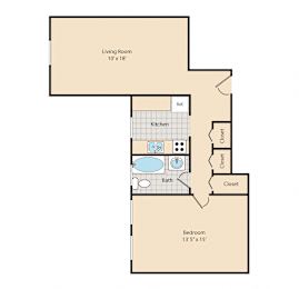  Floor Plan 1 Bed / 1 Bath A1