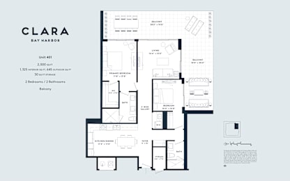 Floor Plan 2 Bedrooms, 2 Bathrooms