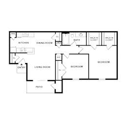  Floor Plan 2 Bedrooms, 1 Bathroom