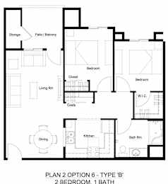  Floor Plan Two-Bedroom