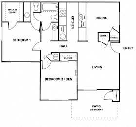 2 bedroom Floor Plan