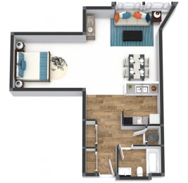 Studio on 7th Plus Floor Plan at The Lofts at Shillito Place, Ohio, 45202
