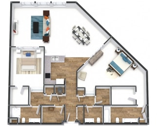 Two Bedroom Loft Grand Floor Plan at The Lofts at Shillito Place, Cincinnati, 45202